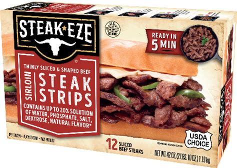 Steak eze costco - The latter is 1 g sugar and 0 g of dietary fiber, the rest is complex carbohydrate. Thinly sliced & shaped sirloin steak strips by STEAK-EZE contains 5 g of saturated fat and 55 mg of cholesterol per serving. 98 g of Thinly sliced & shaped sirloin steak strips by STEAK-EZE contains 0.0 mg vitamin C as well as 1.44 mg of iron, 0.00 mg of calcium.